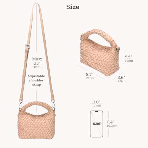 Bolso cruzado mini tejido de cuero vegano miniatura 5