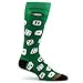 Pocket Socks Fashion Print Crew Socks for Men - Anti Theft Novelty Dress Socks w/Hidden Zipper Stash Spot Pocket for Travel ID, Keys, Cash - Dice on Green