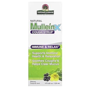 Nature’s Answer Mullein-X Immune & Relax Cough Syrup | 4 Fluid Ounces | Supports Immune & Relaxation | Soothes Cough & Clears Mucus | Non GMO Gluten Free