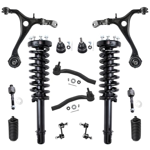 Image of Detroit Axle - 2.4L Front End Suspension Kit for 2003-2007 Honda Accord 2 Ready Struts 2 Lower Control Arms 2 Sway Bars 4 Inner & Outer Tie Rods 2 Upper Ball Joints 2 Boots 2004 2005 2006 Replacement