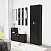 Leepesx Szafa garderobiana, szafa do sypialni, szafa na ubrania, garderoba, sypialnia, czarna 55 x 25 x 189 cm płyta wiórowa