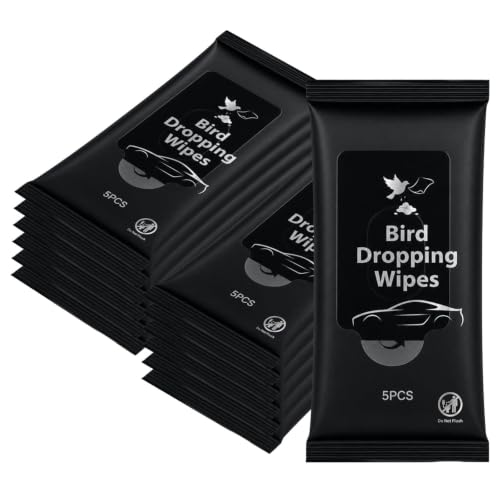 Chicplaid 12 Pack Bird Poop Remover Wipes, Safe on Paint for Cars