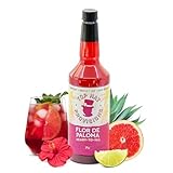 Top Hat Flor de Paloma Mix - Craft Grapefruit Hibiscus Cocktail Mixer - Made with Organic Agave - Low Calorie - 32oz Bottle