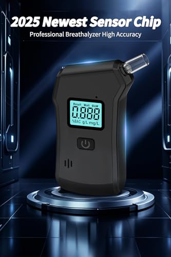 Image of Breathalyzer, Breathalyzers for Alcohol with LCD Digital Display, Portable Alcohol Breathalyzer Tester Home and Party Use with 5 Mouthpieces