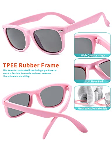 Image of Flexible Kids Sunglasses Polarized Unbreakable Toddler Sun Glasses for Baby Boys and Girls UV400 with Case, Age 2-8