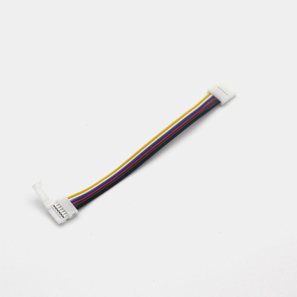 5-100pcs 2pin 3pin 4pin 5pin 6pin double clip Connector Cable for 5050 3528 3014 WS2812b LED single color RGB RGBW Strip light - (Style: A, Color: 4pin 10mm, Package: 50 pack)