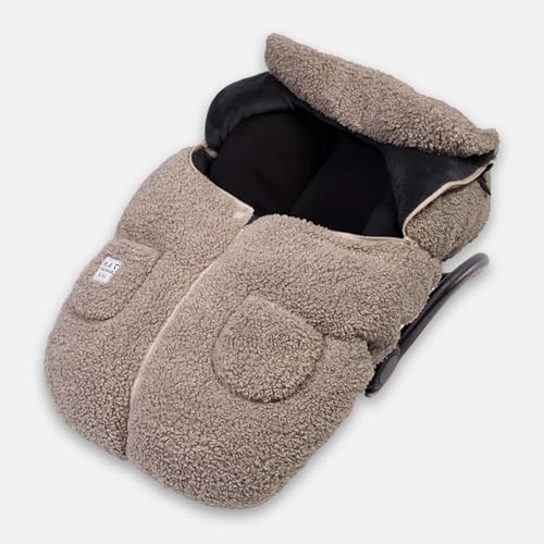 Image of 7AM Enfant Car Seat Covers - Cocoon Baby Cover for Boys & Girls, Rain & Snow Repellent, Breathable Windproof, Center Zipper, Universal Fit for Infant Car Seat (0-12M) (Oatmeal)