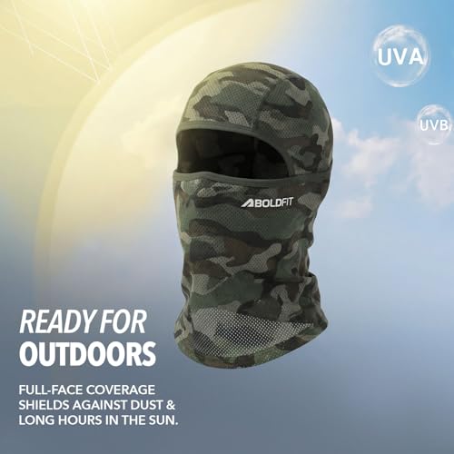 Image of Boldfit Full Face Balaclava Mask for Men & Women, Breathable Mesh Nylon Spandex Head & Neck Cover for Bike Riding, Cycling, Hiking & Outdoor Sports, Sun UV Dust Protection Under Helmet Face Mask