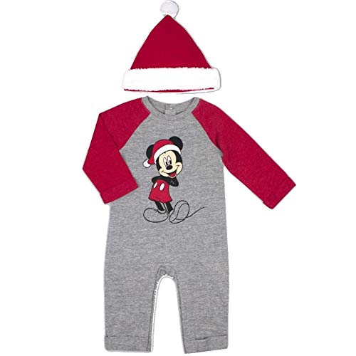 Baby Boys' 2pc Mickey Mouse & Friends Mickey Mouse Romper and Hat Set 6/9M (6-9 Months) Grey