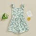 Ayalinggo Toddler Baby Girl Sunflower Print Overalls Shorts with Pocket Suspender Trousers Cute Summer Clothing Outfit (Daisy-green, 4-5 Years)