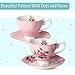 BTaT- Floral Tea Sets for Adults, 13 pcs, Service for 4, Pot (38 oz) & Cups (8 oz) with Saucers, Pastel Pink Floral Design with Gift Box, Porcelain Tea Set for Adult, Dishwasher Safe
