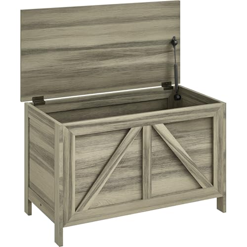 HOMCOM 30' Farmhouse Storage Bench, Lift Top Storage...