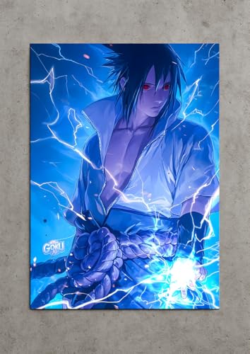 Image of NIJUKA Anime Printed Metal sheet Poster For Home And Room Decoration | For Anime Art Fans Boys And Girls (Chidori using with curse)