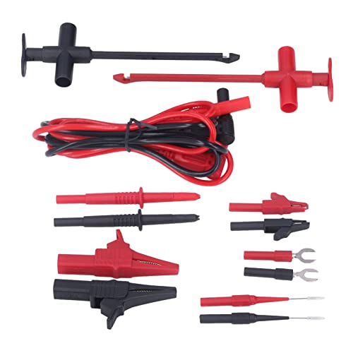 Image of Multimeter Test Leads Kit, Brass PVC PA Clip Test Clip Probe Banana Plug Testing Cable