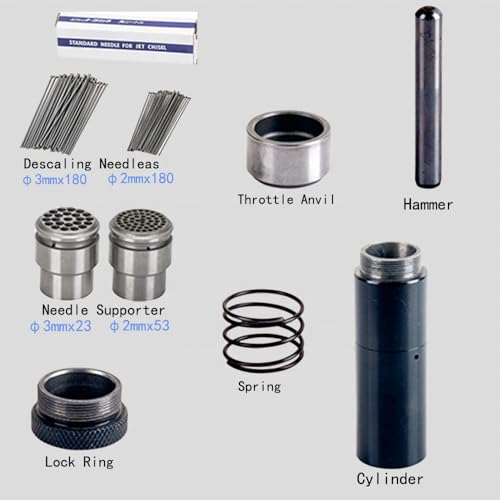 1100W Electric Needle Scaler, Electric Jet Chisels Hand-Held Needle Scaler Rust Removal Cleaning Machine for Removal of Rust, Weld Slag and Paint, High Efficiency/High Performance