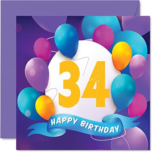 18th Birthday Card for Men Women - Balloon Party - Happy Birthday Cards for 18 Year Old Man Woman Brother Sister Son Daughter Grandson Granddaughter Cousin, 145mm x 145mm Bday Greeting Cards Gift