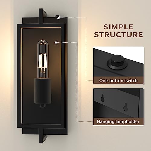 Hymela HYMELAV03 V03 Battery Operated Wall Sconce Set Of 2: Rechargeable Wall Lamp Vintage Style Easy To Install thumb #2