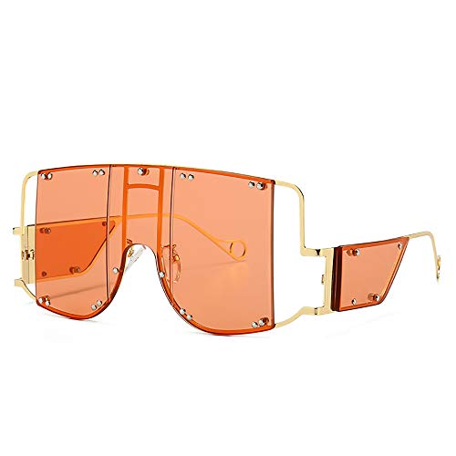 Image of COTIA /Fashion Square Sunglasses Women New Oversized Mirror Men Shades Glasses Luxury Brand Metal Rivet Fashion Female Eyewear