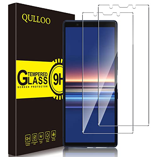 QULLOO Verre Trempé pour Sony Xperia 5 Protection Écran Film Protection Anti Rayures Ultra Résistant Dureté 9H Protecteur D'écran pour Sony Xperia 5-2 Pièces