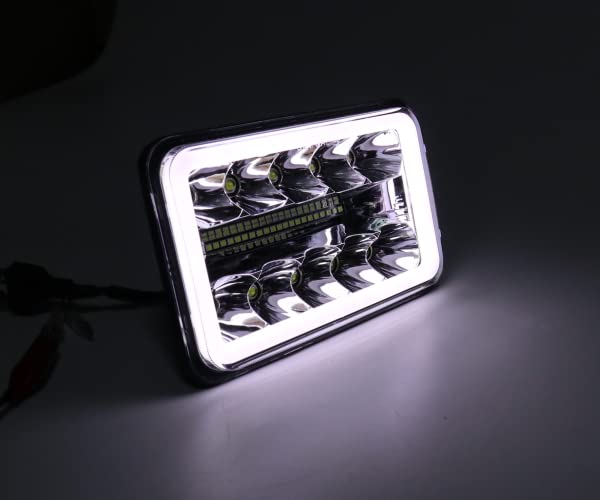 角くじら Amazon | 角目 4x6 インチ ヘッドライト プロジェクター LED DRL