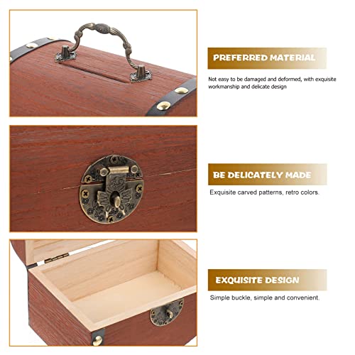 Vaguelly Coin Bank, Piggy Banks For Adults Kids, Pirate Treasure Chest Storage Box, Locking Cash Box Money Bank, Wood Treasure Organizer Jewelry Box, Black #TOP2
