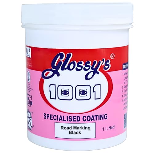 Image of 1001 Specialised Coating Road Marking Paint For Curb, Traffic Road, Pavement Striping, Parking Lots, Crosswalks, Driveways, Airports, Traffic Signs, Painting, Arts & Crafts (1 Ltr - Black)
