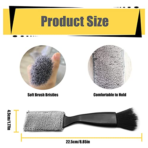 2 Pcs Double Head Brush For Car Cleaning, 2 In 1 Car Duster For Detailing Interior, Portable Car Interior Detailing Brush Car Dust Brush For Cleaning Air Vent Dashboard #TOP1