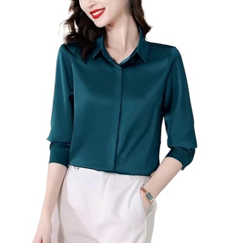 Chemisier de bureau chic et satiné pour femme moderne et élégante