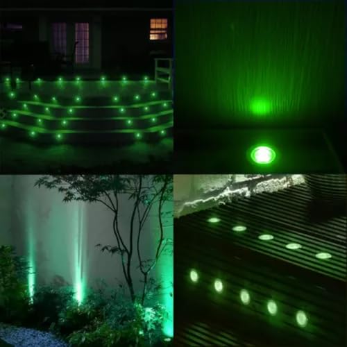 Kit 10x Balizador Blindado Piso Led Embutir Verde 1w Ip67 Bivolt