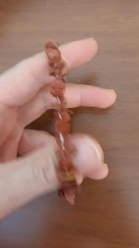 DOJA Barcelona | Bracciale Diaspro Rosso Pietre Naturali | Pietra Chip Naturale | Bracciali Elastici con Minerali Veri, Gemme Energetiche, Cristalli Protezione | Braccialetti Uomo e Donna