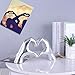 Silver Heart Hands Sculpture , Love Centerpieces Aesthetic Statue and Sculpture Living Room Bedroom Bookshelf Coffe Table Boho Wedding Accents Decorations, Knick Knacks Home Decor for Shelves para