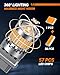 SEALIGHT Turn Signal Light Bulbs, 3157 LED Bulb Amber, 700% Brighter 3157A 3156 3057 4157 LED Bulb 57-SMD LED Chipset with Projector Len & Load Resistor for Turn Signal Light, Parking Light, 2Pcs