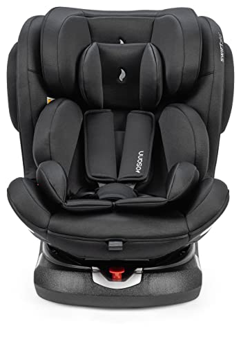 Osann Swift360 Kinderautositz drehbar Gruppe 1/2/3 (9-36 kg), Autositz All Black