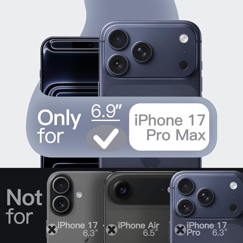 Image of JETech Liquid Silicone Case for iPhone 17 Pro Max 6.9-Inch, Silky Soft Touch Full-Body Protection, Anti-Scratch Shockproof Phone Cover with Microfiber Lining (Dark Blue)