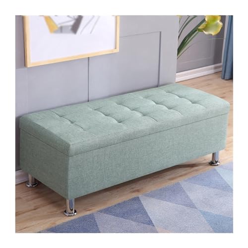Banco multifuncional para zapatos de entrada, color verde lima, con almacenamiento, rectangular, para sofá, mesita de noche, vestidor, taburetes, 120 x 40 x 40 cm
