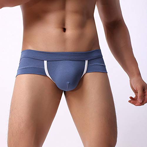 Cueca masculina com costura de seda gelada e bolsa de algodão macio calcinha sexy de cintura baixa t