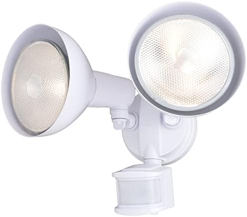 VAXCEL White Motion Sensor Dusk to Dawn Outdoor Security Flood Light - 180 Degree Range - 70 Ft.