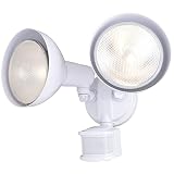 VAXCEL White Motion Sensor Dusk to Dawn Outdoor Security Flood Light - 180 Degree Range - 70 Ft.