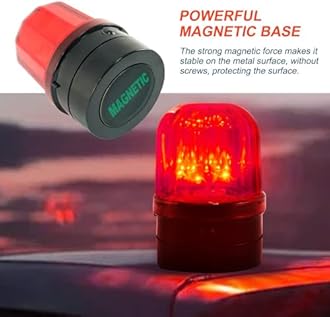 6" Flashing Light, Red LED Strobe Light Beacon with Magnetic Base for Vehicle Forklift Truck Tractor Golf Carts UTV Car Bus and Club Party Show Bar（2 Pack）