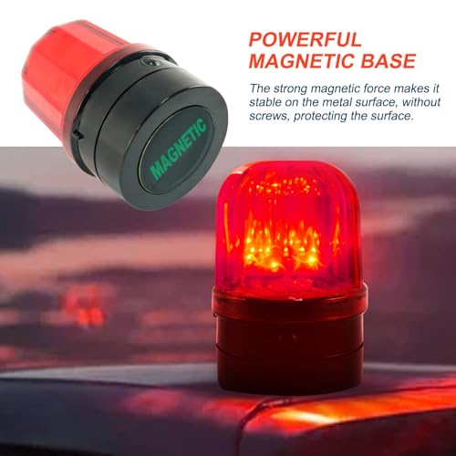 6" Flashing Light, Red LED Strobe Light Beacon with Magnetic Base for Vehicle Forklift Truck Tractor Golf Carts UTV Car Bus and Club Party Show Bar（2 Pack）