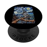 Piccione Caccia Piccione Cacciatore di Piccioni Notte Stellata Pittura PopSockets PopGrip Intercambiabile