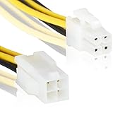 Kabel-Länge: 20cm 4Pin ATX Verlängerung  20cm  Kupplung Adapter  4 Pol Buchse auf 4 Pol Stecker  Strom-Kabel Stromversorgung Stecker CPU Mainboard Netzteil –MOVOJA
