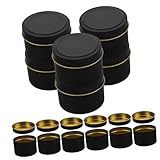 Baluue 12 Stück Teiliges Kerzenglas Schwarzem Metall mit Deckel Unzen Vintage Kerzengläser für DIY Kerzenherstellung Langlebige Blechdose als Kerzenhalter für Aromatherapie und