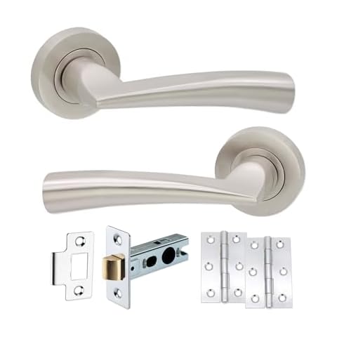 Infinity Decor Satin Nickel Door Handle Set Cover