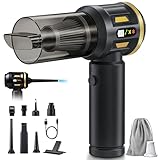 ocenal Aspirapolvere a mano 19.000 Pa – Aspirapolvere per auto senza fili potente ricaricabile con LED, funzione soffiatore e gonfiaggio – ideale per auto, casa e ufficio e peli di animali