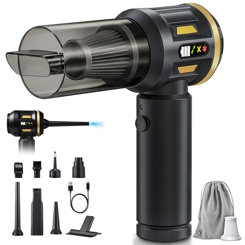 ocenal Aspirateur Voiture sans Fil Puissant 19 000 Pa – Rechargeable USB-C, LED Intégrée, 6000 mAh – Aspiration Poils d'animaux, Maison, Bureau et Clavier