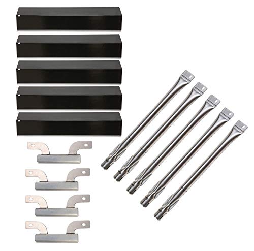 Gloryshine Replacement Kit Stainless Steel Grill Burner & Crossover Tubes, Proclain Steel Heat Plates for Brinkmann 810-2545-W 810-9520-S Gas Grill Parts Kit