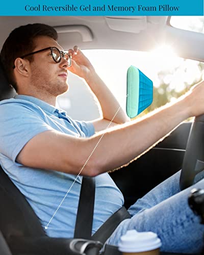 Ro Rest Only Small Size Latex Pillow,Gel Infused Cooling Layer,With Washable Cover,For Travelling,Camping,Car Seat,Office Chair,14" L X 10" W X 3" H,1 Pack #TOP3