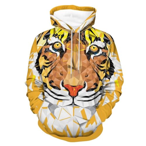 Hoodie Doré Unisexe Sweat à Capuche Chaud avec Manches Longues Douces Pull S