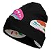 Fashion Beanie Cap with Elastic Band Oversized Hats Cap Soft Touch Windproof Headwear Skull Hat for Ski Skat Travel, Multipurpose Scarf Hat, Sugar Skull Flower Floral Art